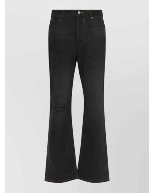 MM6 by Maison Margiela Black Straight Leg Denim Five Pocket Pants for men