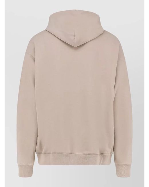 Off-White c/o Virgil Abloh Natural Cotton Hooded Sweatshirt Logo Front Print for men