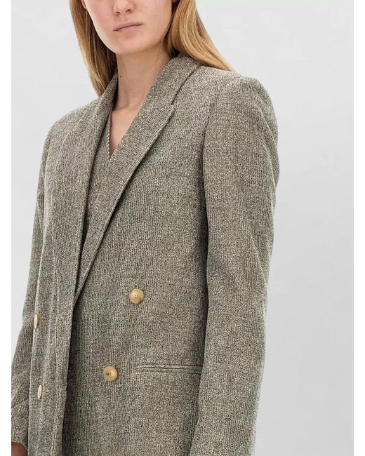Alysi Multicolor Longline Double Breasted Jacket Notch Lapels