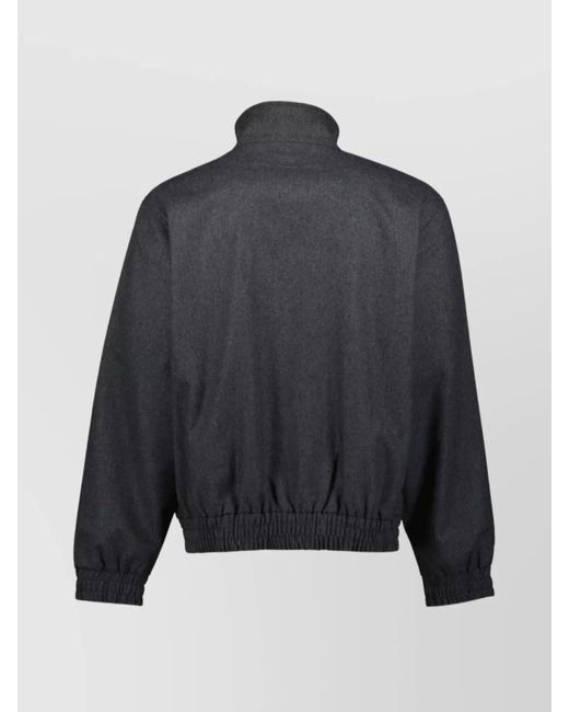 Drole de Monsieur Blue Wool Flannel Track Jacket for men