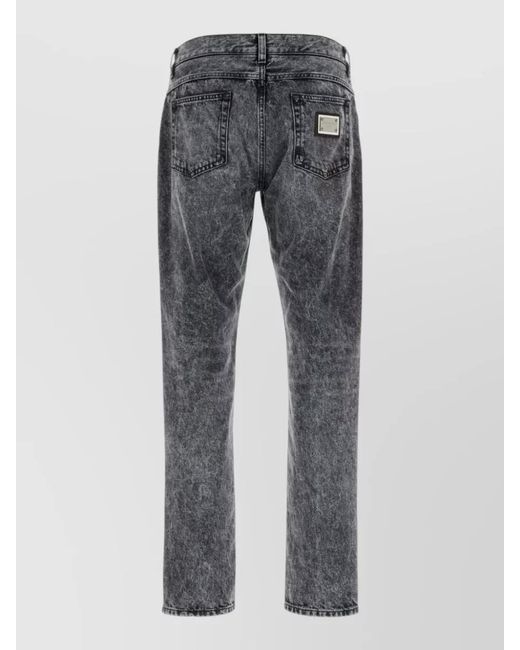Dolce & Gabbana Gray Denim Jeans Five Pocket Design Belt Loops for men