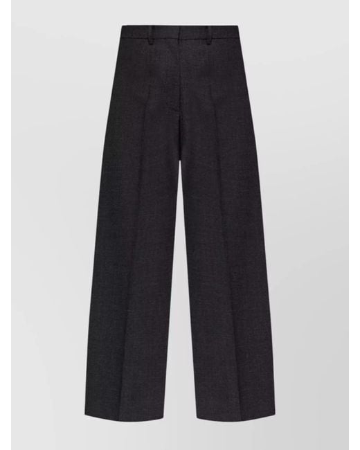 Givenchy Blue Virgin Wool Oversized Wide-Leg Trousers