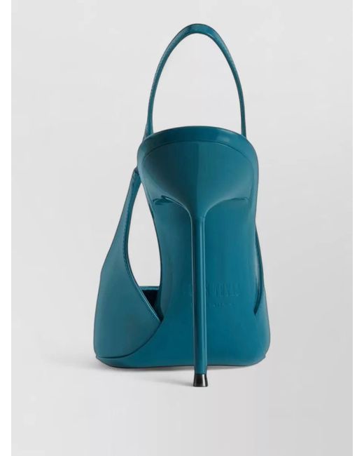 Paris Texas Blue Lidia Slingback Pumps Patent Calfskin