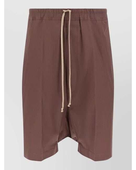 Rick Owens Brown S Pods Beach Bermuda Shorts Pockets for men