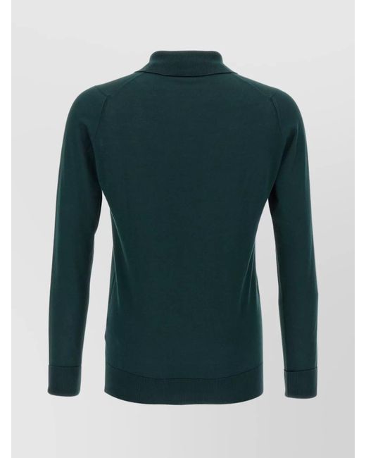 John Smedley Green Cotton Polo Shirt for men