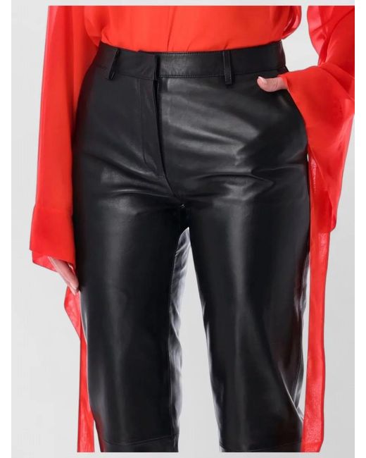 Frankie Shop Red Lior Leather Capri Pants