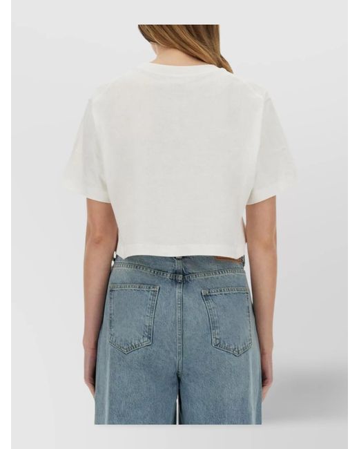 Moschino White Cropped T-Shirt