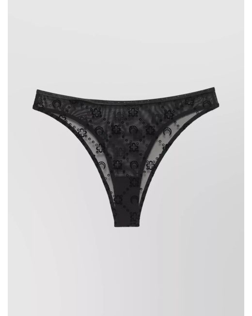MARINE SERRE Black Monogram Mesh High Cut Briefs