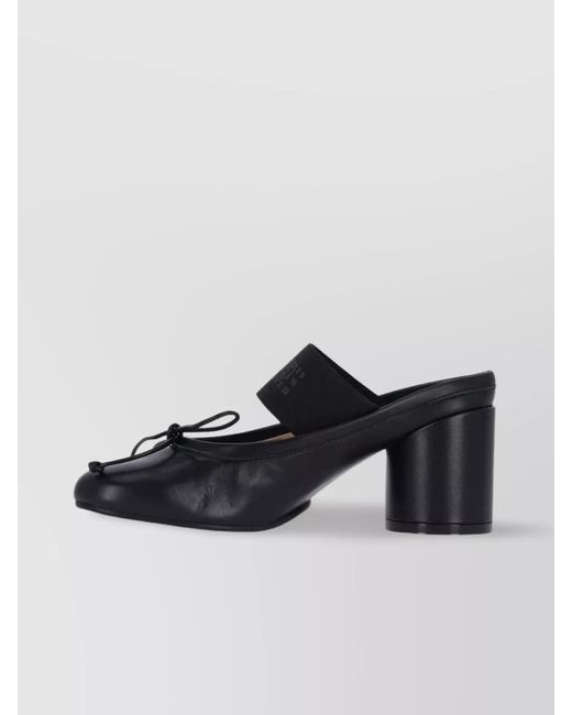 MM6 by Maison Margiela Black Pump Chunky Heel Bow Detail