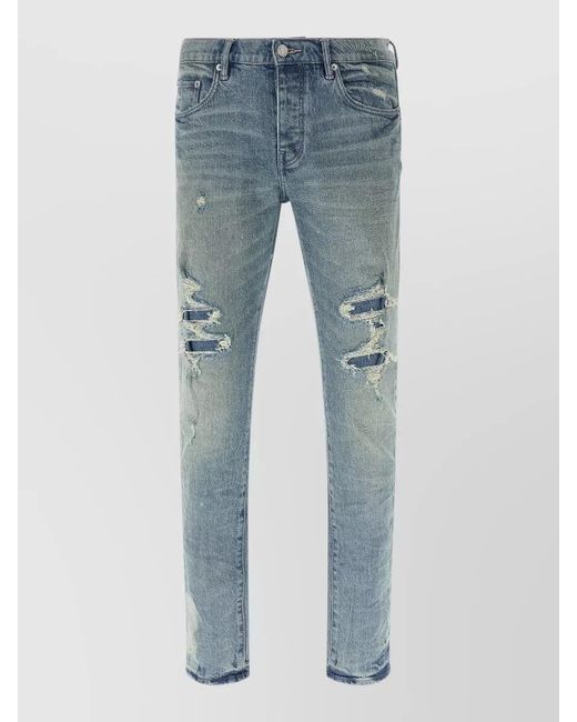 Purple Blue P001 Repairs Denim Jeans Belt Loops for men