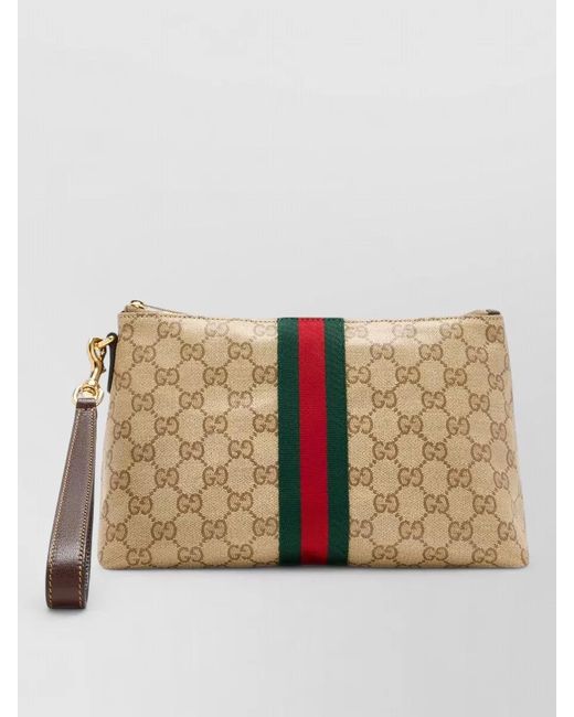 Gucci Natural Gg Belt Bag Pouch Stripe Hardware for men