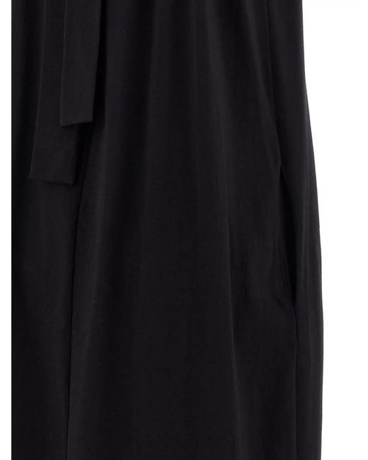 Nude Black Bow Detail Floor Length Halter Dress