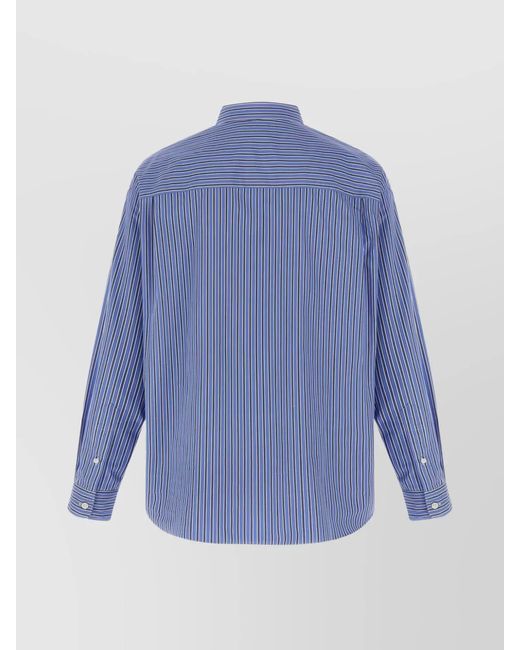 Comme des Garçons Blue Striped Cotton Shirt for men