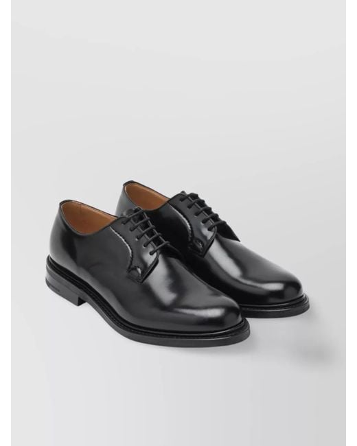 Church's Black Shannon Derby Shoes Glossy Finish for men