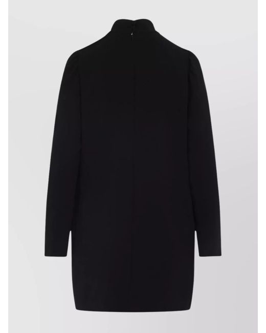 Max Mara Blue Stand Collar Long Sleeve Mini Dress
