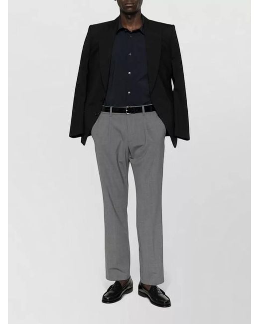 Emporio Armani Blue Nylon Shirt Long Sleeves Spread Collar for men