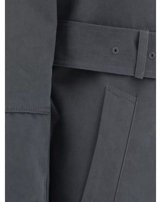 Burberry Gray Belted Trench Coat Epaulettes