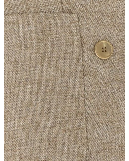 Max Mara Natural Linen Blend Double-Breasted Blazer