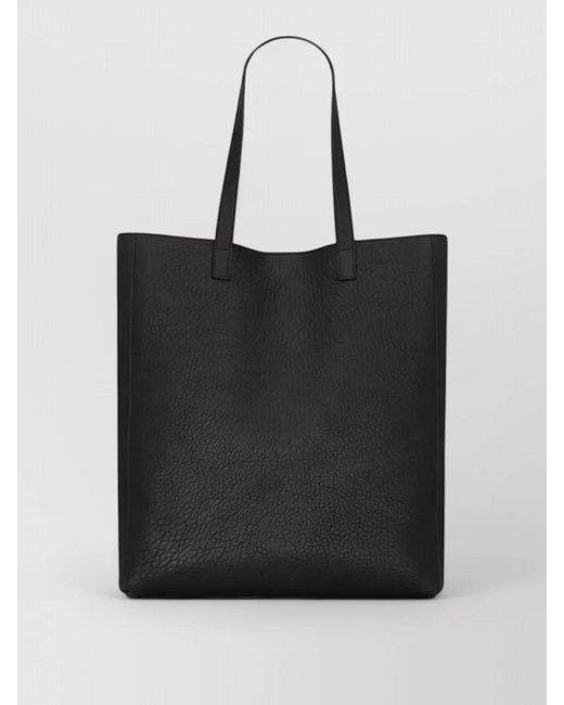 Saint Laurent Black Ysl Bv Shop Tote Textured Leather for men