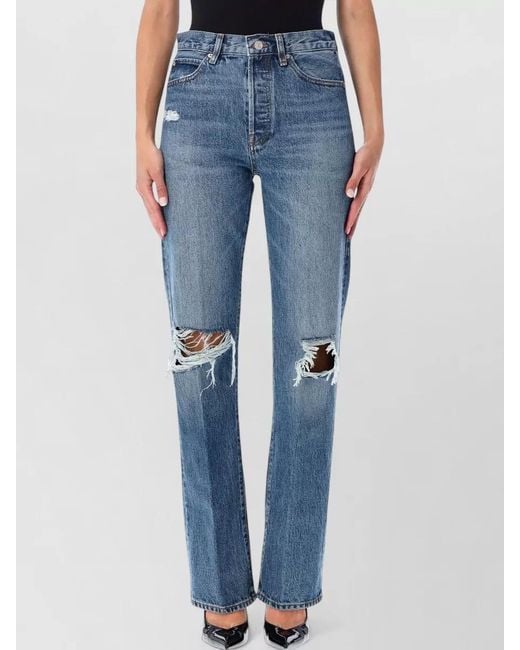 FRAME Blue High Rise Slim Denim Five Pocket Jean