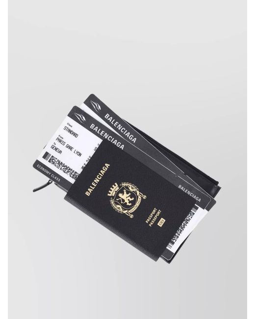Balenciaga Black Leather Phone Holder Wallet for men
