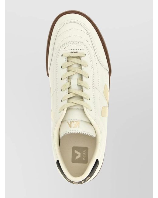 Veja White Leather Low-Top Sneakers for men