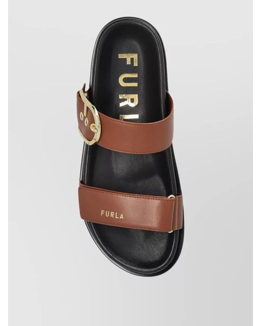 Furla Multicolor Sandal Open Toe Flat Sole Dual Strap