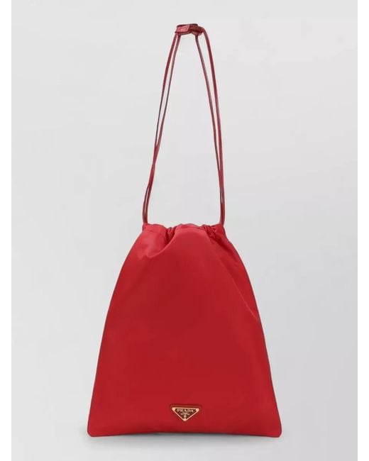 Prada Red Wish Renylon Bucket Bag Pouch