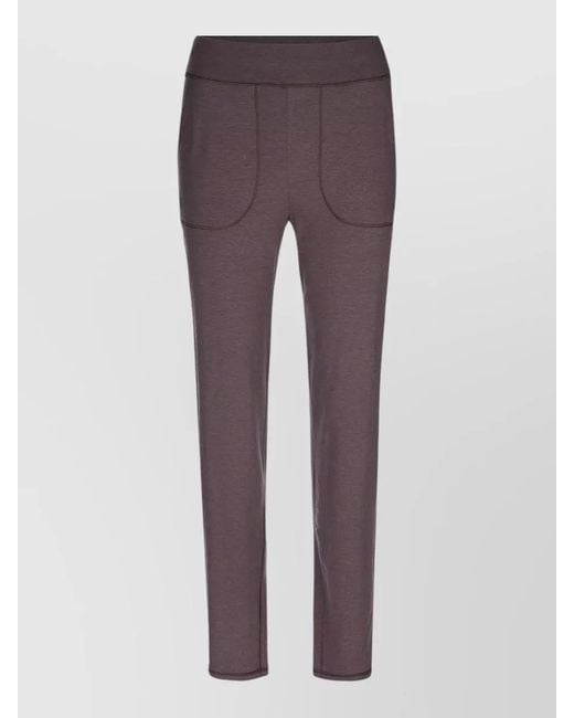 Calida Purple Pants Elastic Waistband Seam Detailing Pockets