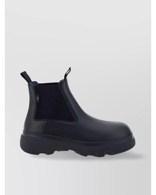 Burberry Blue Leather Ankle Boots for men