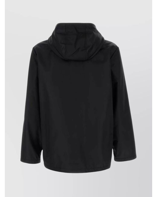 Valentino Garavani Black Nylon Hooded Windbreaker Jacket for men