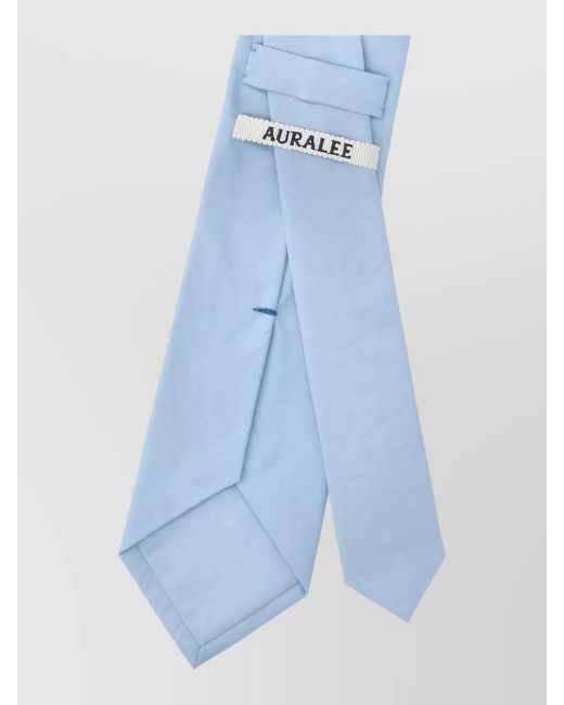 Auralee Blue Slim Neck Tie Pointed Tip Design for men