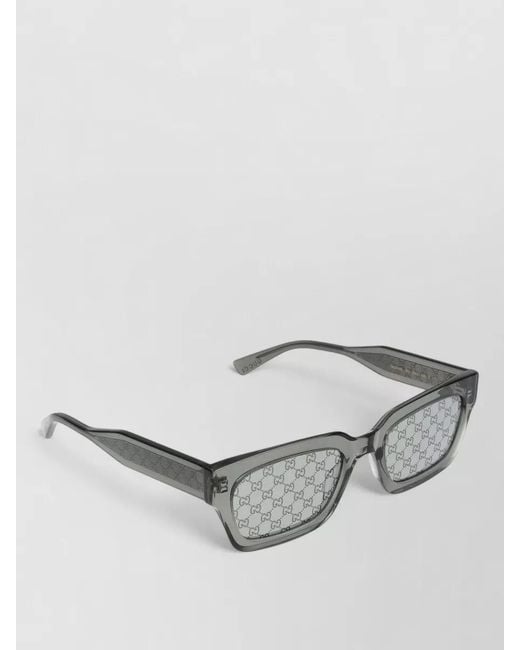 Gucci Gray Sunglasses Gg2069S 003 Rectangular Transparent Frame for men