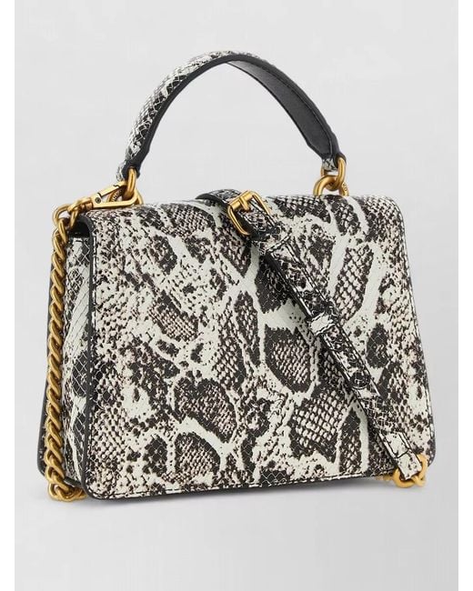 Pinko Gray Mini Love One Light Shoulder Bag