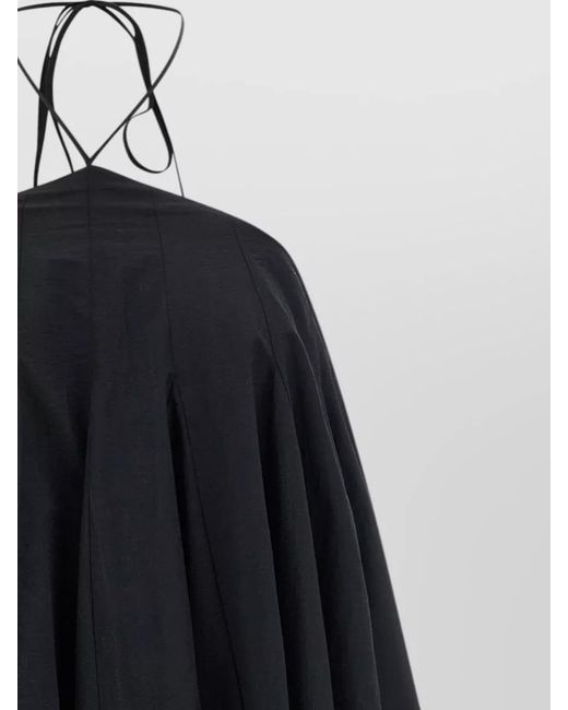 Jacquemus Blue Short Halter Dress Asymmetric Backless Pleated Straps