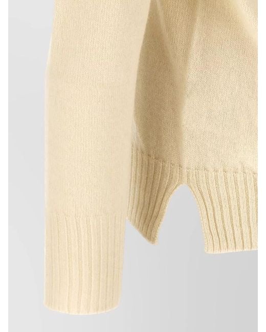 Ma'ry'ya Natural Cashmere Wool Ribbed High Neck Sweater for men