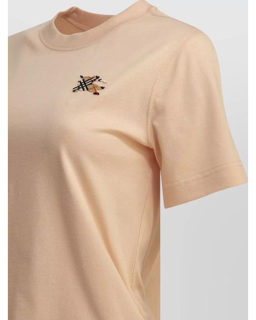 Burberry Natural Cotton Crew-Neck T-Shirt