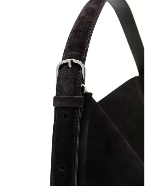 Totême Black Suede Leather Shoulder Bag