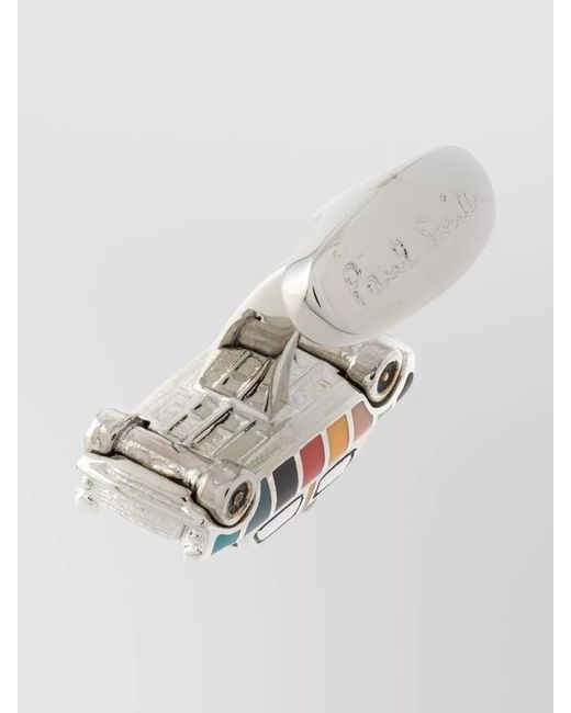 Paul Smith Gray Crystal Rectangular Zinc Cufflinks for men