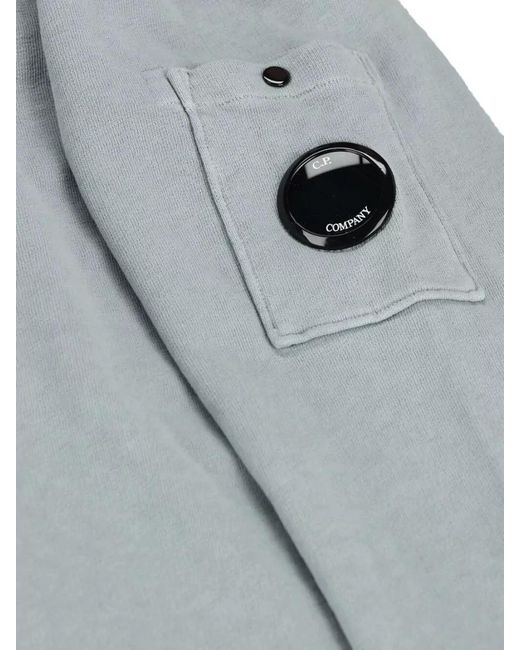 C P Company Gray Cotton Sweatshirt Long Sleeves Patch Pocket for men