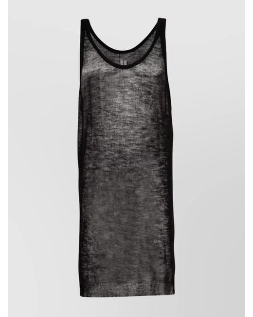 Rick Owens Black Wool Knitted Tank Top for men