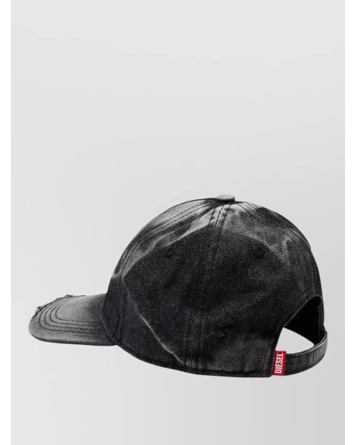 DIESEL Black Destroyed Denim Baseball Cap for men