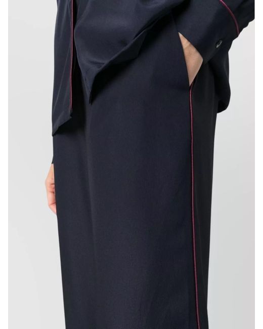 P.A.R.O.S.H. Blue Cropped Straight-Leg Trousers