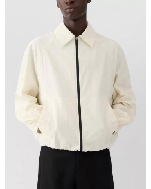 Jacquemus Natural Zip Up Windbreaker Jacket Drawstring Hem for men