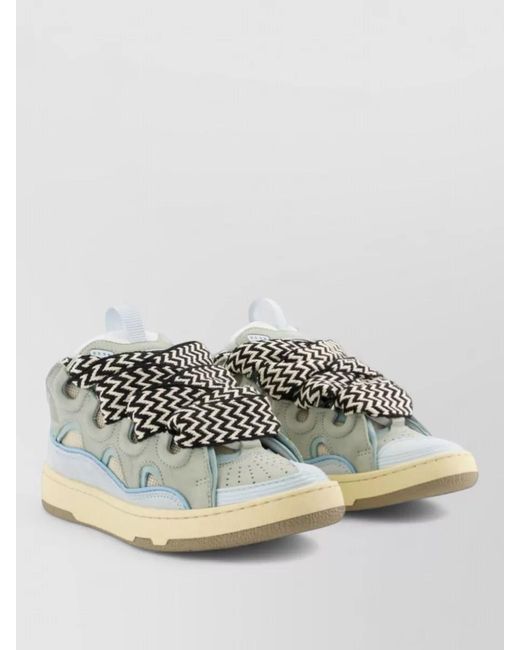 Lanvin Metallic Leather Low-Top Sneakers