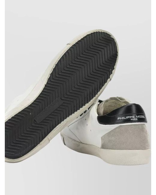 Philippe Model Metallic Leather Lace-Up Sneakers for men