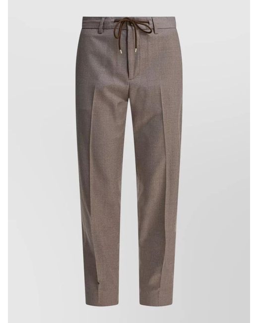 Briglia 1949 Gray Trousers Tailored Belt Loops Back Pocket