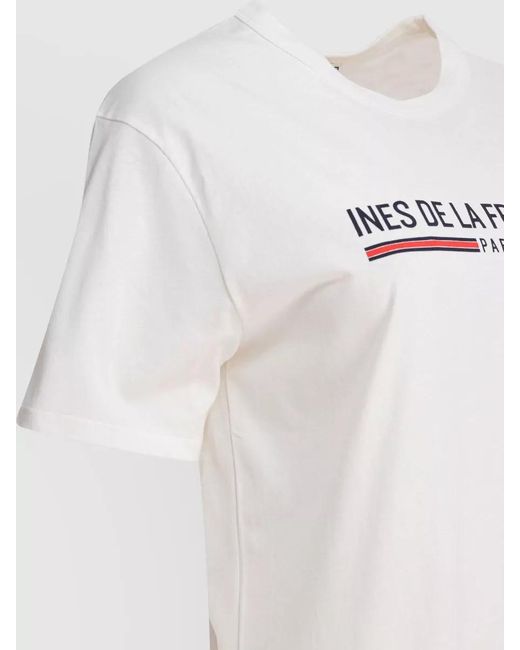 Ines De La Fressange Paris Multicolor Crew Neck Short Sleeve Straight Hem T-Shirt