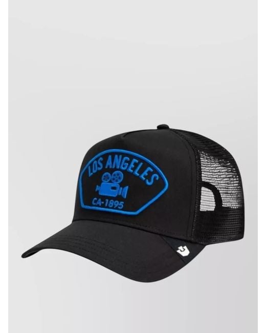 Goorin Bros Blue Trucker Cap Los Angeles Curved Brim Mesh