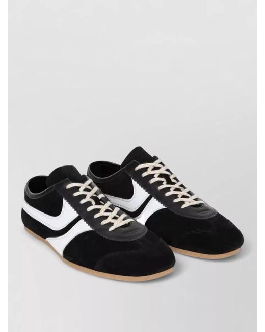 Dries Van Noten Black Leather Low-Top Sneakers for men